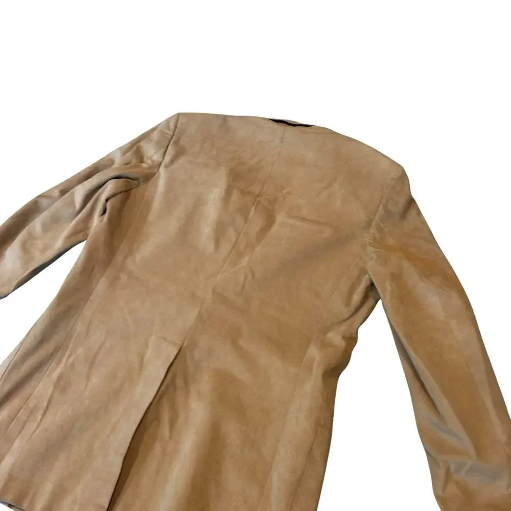 Vintage 80s Tan Faux Suede Blazer 2 Button Men’s 40L